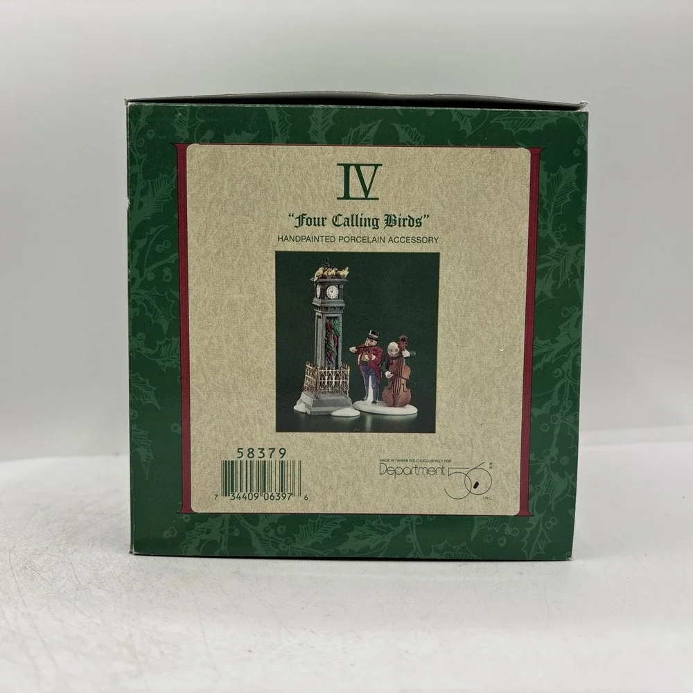 Dept 56 1995 Vintage HVC 12 Days Of Dickens Village Four Calling Birds 58379 EUC